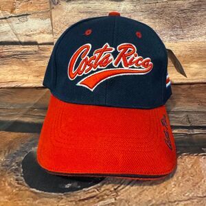 Mega Sport Costa Rica Baseball Cap Adjustable Men's Navy Red Flag Patch
